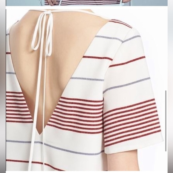 Elizabeth and James / Orlando Stripe woven tunic tie back mini dress sz S - Picture 4 of 5